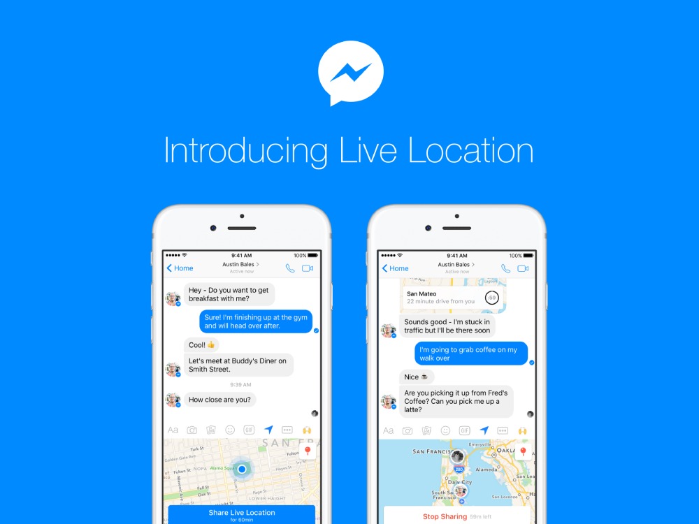 Facebook Messenger Location Sharing